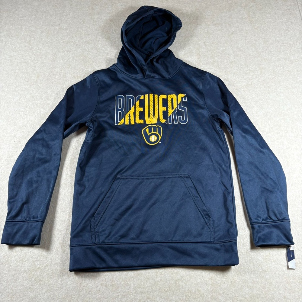 Milwaukee Brewers Youth Hoodie Pullover Sweatshirt MLB Genuine Merchandise L